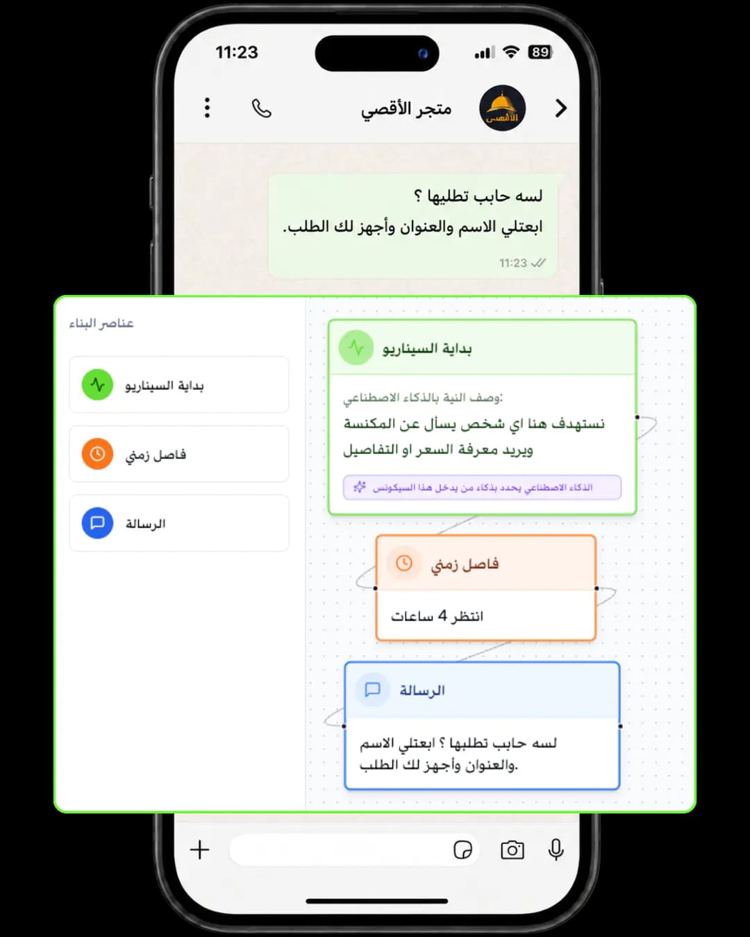 الخطوة 5: لو العميل ساب المحادثة، بوتيفاي يتابعه لوحده